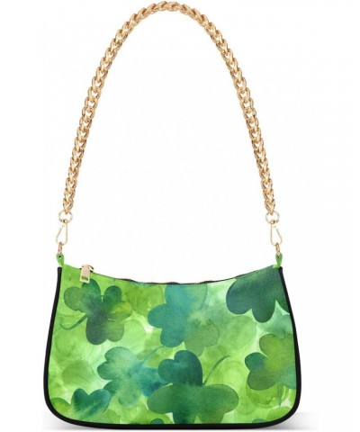 St. Patrick's Day Shoulder Bag Watercolor Lucky Shamrock Green Spring Women Clutch Handbag Shoulder Purch Boho Bag Date Chain...