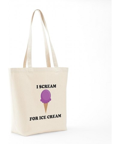 Keep Calm And Ice Cream Tote Bag Natural Canvas Tote Bag, Cloth Shopping Bag I Scream for Ice Cream (Purple) Tote Bag $9.43 T...