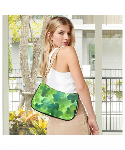 St. Patrick's Day Shoulder Bag Watercolor Lucky Shamrock Green Spring Women Clutch Handbag Shoulder Purch Boho Bag Date Chain...