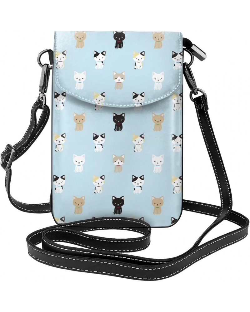 Cat Breed Small Crossbody Phone Bags for Women Leather Cell Phone Purse Lightweight Cell Phone Wallet Girls Shoulder Bag Trav...