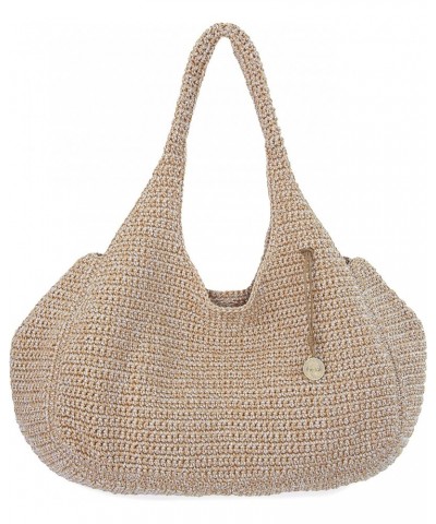 Rylan Medium Satchel in Hand-Crochet, Single Shoulder Strap, Bamboo Static $39.10 Handbags