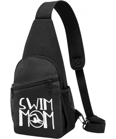 Swim Mom Cross Body Adjustable Travel Hiking Crossbody Bags, For Hiking Outdoor One Size Black $23.65 Crossbody Bags