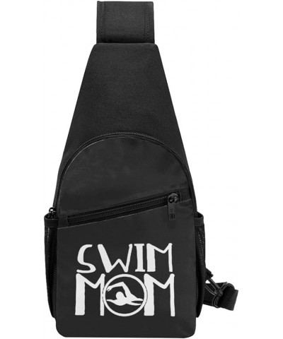 Swim Mom Cross Body Adjustable Travel Hiking Crossbody Bags, For Hiking Outdoor One Size Black $23.65 Crossbody Bags