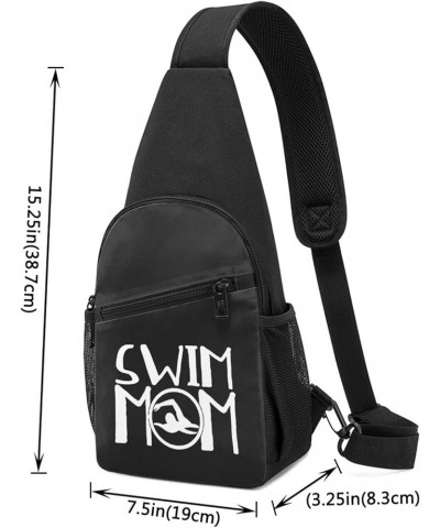 Swim Mom Cross Body Adjustable Travel Hiking Crossbody Bags, For Hiking Outdoor One Size Black $23.65 Crossbody Bags