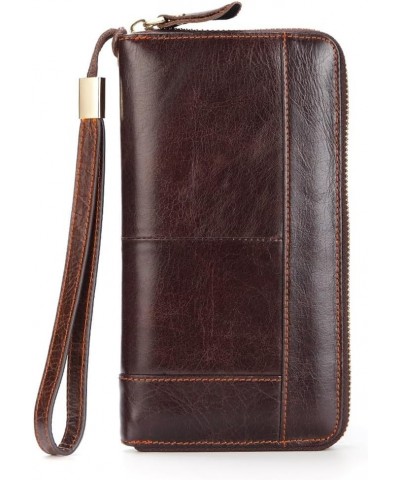 Long Clutch Bag Leather Money Bag Top Layer Cowhide Wallet Bag Business Phone Bag Multi-functional As show D $84.14 Clutches