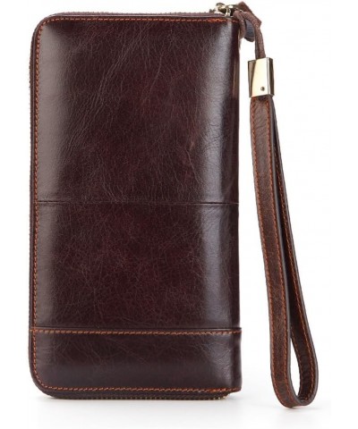 Long Clutch Bag Leather Money Bag Top Layer Cowhide Wallet Bag Business Phone Bag Multi-functional As show D $84.14 Clutches