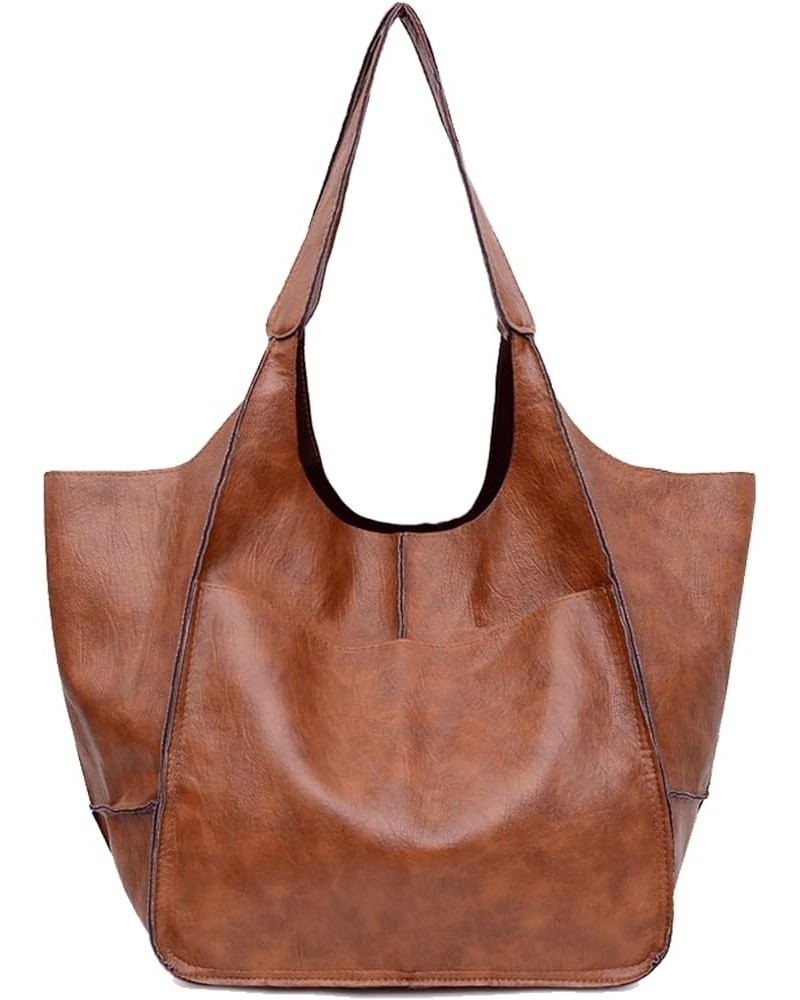 New Ladies Leather Satchel Tote Bag | Work Tote Bag Shoulder Bag Wallet Soft Messenger Bag Oversized Bag Brown $11.18 Totes