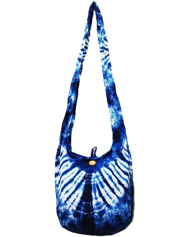 Thai Hippie Tie Dye Hobo Sling Crossbody Shoulder Bag Purse Handmade Zip Mix Pattern Cotton Gypsy Boho Messenger Medium M2214...