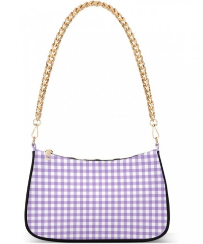 Shoulder Bag Gingham Tiny Purple Plaid Women Clutch Handbag Shoulder Purch Boho Bag Date Chain Bag Tote Bag Spring Holiday Bi...