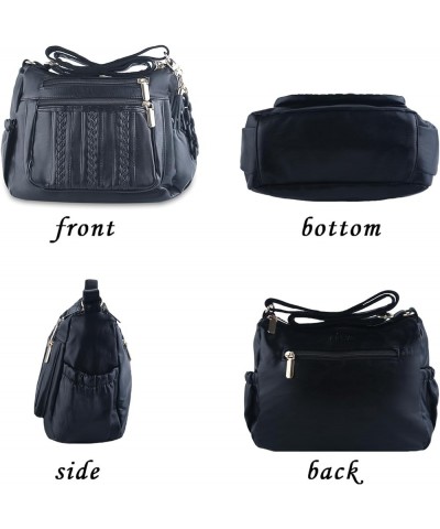 Crossbody Purse for Women Multi Pocket Pocketbooks Ladies Soft PU Leather Shoulder Bag Top Handle Satchel with Tassel Black $...