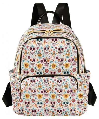 Fashion Backpack Mini Backpack Purse Casual Daily Backpack Colorful Skull Head for Travel for College Work Medium $19.37 Back...