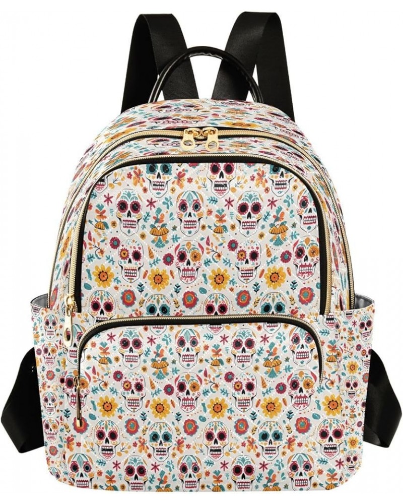 Fashion Backpack Mini Backpack Purse Casual Daily Backpack Colorful Skull Head for Travel for College Work Medium $19.37 Back...