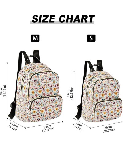 Fashion Backpack Mini Backpack Purse Casual Daily Backpack Colorful Skull Head for Travel for College Work Medium $19.37 Back...