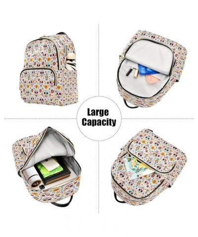 Fashion Backpack Mini Backpack Purse Casual Daily Backpack Colorful Skull Head for Travel for College Work Medium $19.37 Back...