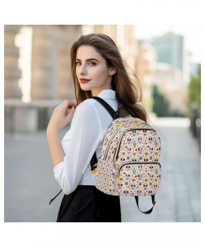 Fashion Backpack Mini Backpack Purse Casual Daily Backpack Colorful Skull Head for Travel for College Work Medium $19.37 Back...