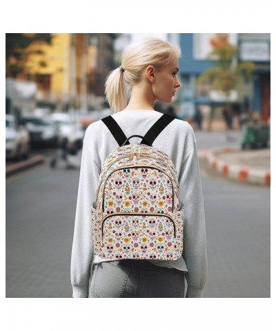 Fashion Backpack Mini Backpack Purse Casual Daily Backpack Colorful Skull Head for Travel for College Work Medium $19.37 Back...