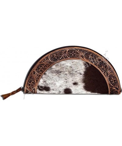 ADBG397BRWBR Taco Hand Tooled Hair On Genuine Leather Women Bag Western Handbag Purse $52.32 Handbags