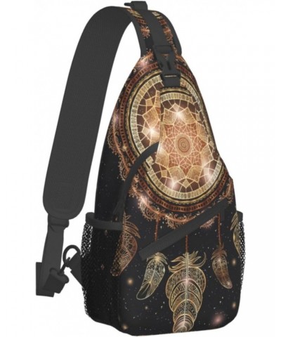 Cross Shoulder Bag Dreamcatcher Chest Pack Adjustable Strap Outdoor Sling Daypack For Men Women $12.34 Crossbody Bags