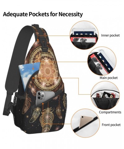 Cross Shoulder Bag Dreamcatcher Chest Pack Adjustable Strap Outdoor Sling Daypack For Men Women $12.34 Crossbody Bags