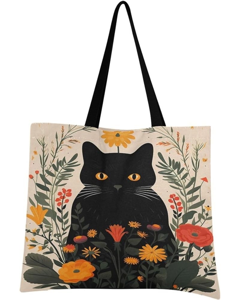 Canvas Tote Bag for Women with Pocket,Canvas Tote Purse Work Tote Bag Canvas Shopping Bag Cat 18 $13.33 Totes