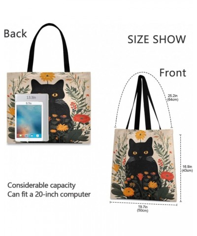 Canvas Tote Bag for Women with Pocket,Canvas Tote Purse Work Tote Bag Canvas Shopping Bag Cat 18 $13.33 Totes