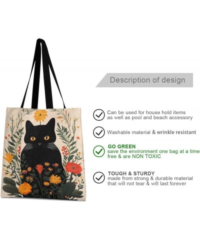 Canvas Tote Bag for Women with Pocket,Canvas Tote Purse Work Tote Bag Canvas Shopping Bag Cat 18 $13.33 Totes