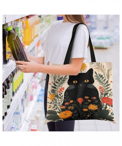 Canvas Tote Bag for Women with Pocket,Canvas Tote Purse Work Tote Bag Canvas Shopping Bag Cat 18 $13.33 Totes