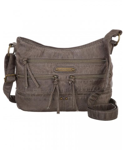 Boat Shoulder Hobo Handbag One Size Grey $38.89 Hobo Bags