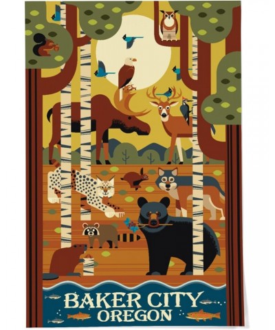 24x36 Inch Giclee Print, Baker City, Oregon, Stay Wild, Forest Animals, Geometric $28.49 Totes