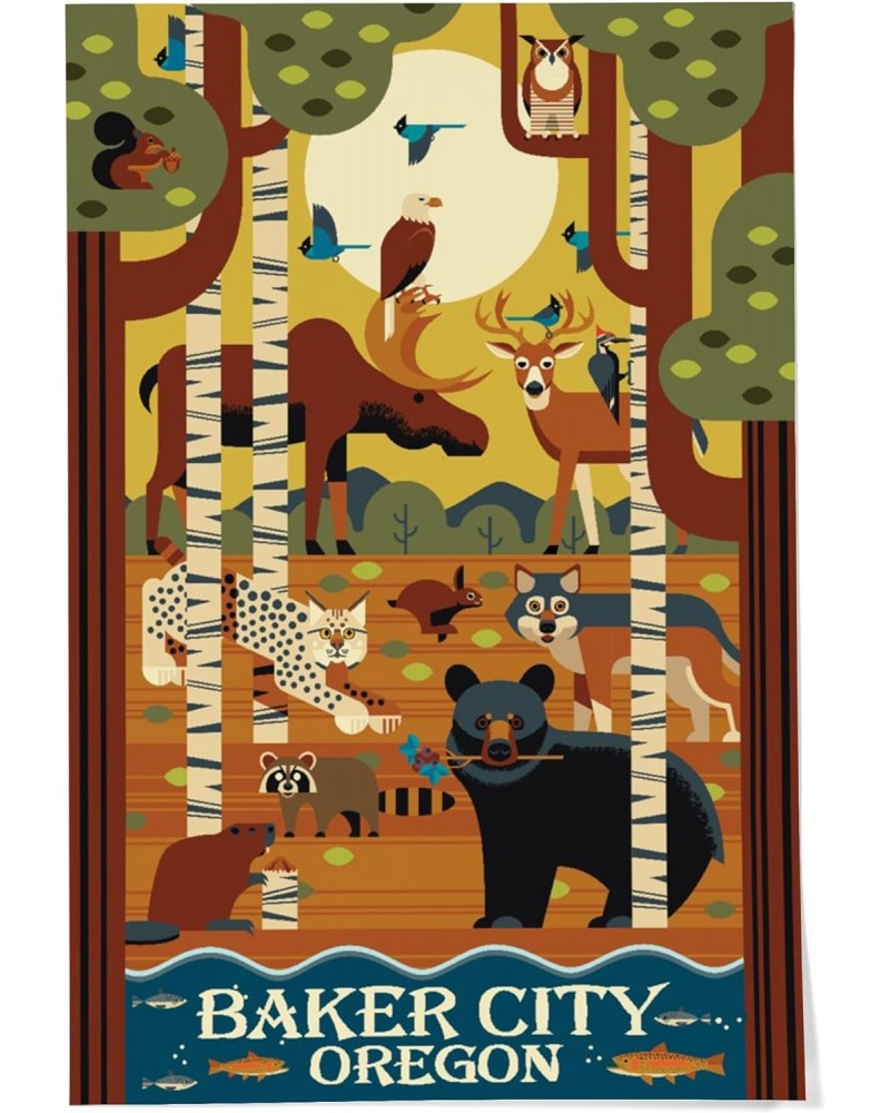 24x36 Inch Giclee Print, Baker City, Oregon, Stay Wild, Forest Animals, Geometric $28.49 Totes