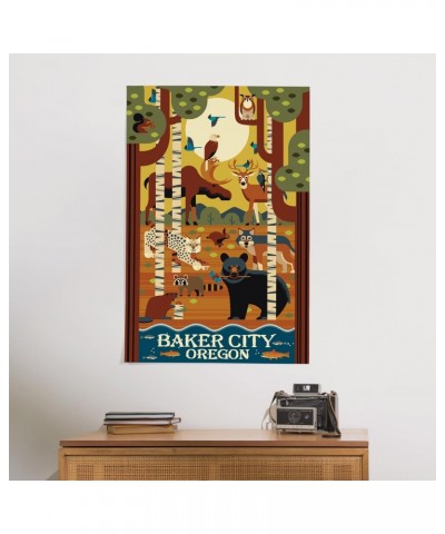 24x36 Inch Giclee Print, Baker City, Oregon, Stay Wild, Forest Animals, Geometric $28.49 Totes