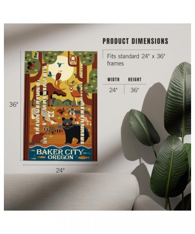 24x36 Inch Giclee Print, Baker City, Oregon, Stay Wild, Forest Animals, Geometric $28.49 Totes