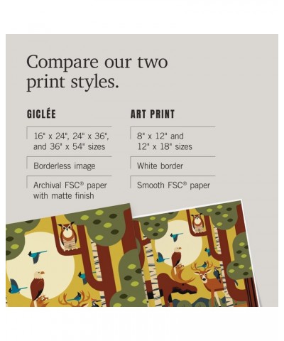 24x36 Inch Giclee Print, Baker City, Oregon, Stay Wild, Forest Animals, Geometric $28.49 Totes