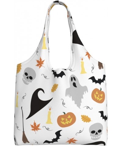 Halloween Ghosts Single Shoulder Commuter Canvas Tote Bags For Women And Men Halloween Ghosts3 $10.11 Totes