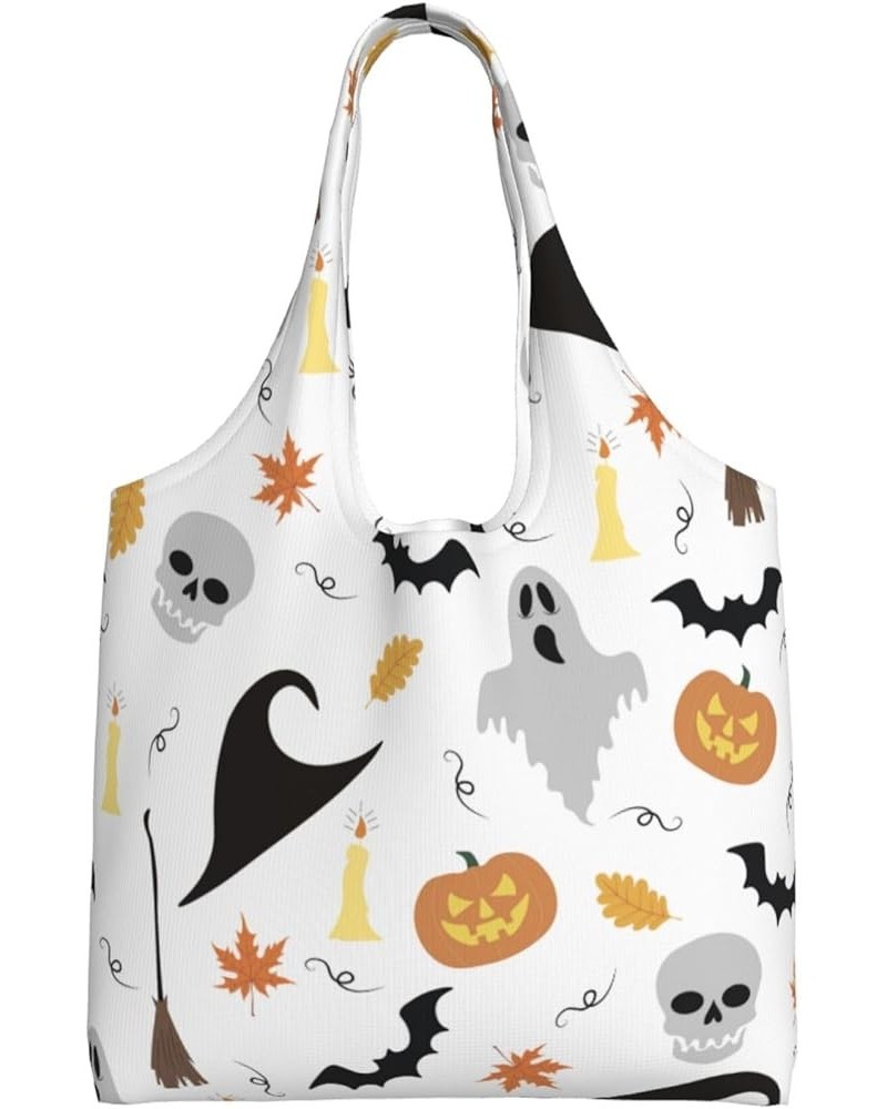 Halloween Ghosts Single Shoulder Commuter Canvas Tote Bags For Women And Men Halloween Ghosts3 $10.11 Totes