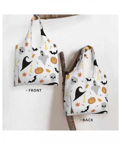 Halloween Ghosts Single Shoulder Commuter Canvas Tote Bags For Women And Men Halloween Ghosts3 $10.11 Totes