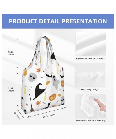 Halloween Ghosts Single Shoulder Commuter Canvas Tote Bags For Women And Men Halloween Ghosts3 $10.11 Totes