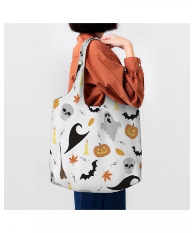 Halloween Ghosts Single Shoulder Commuter Canvas Tote Bags For Women And Men Halloween Ghosts3 $10.11 Totes