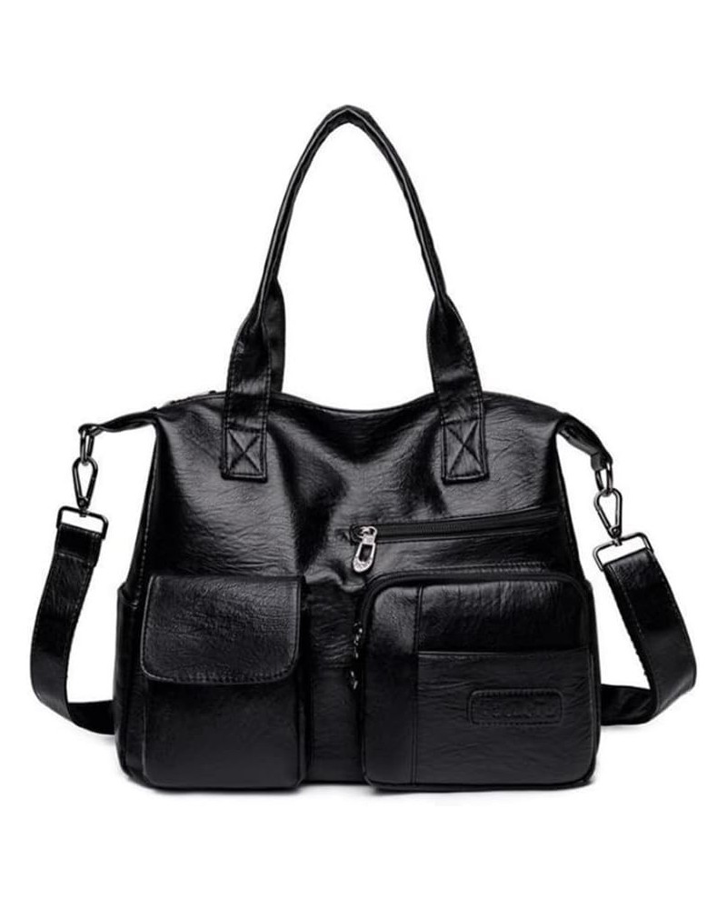 Women Tote Bag Multiple Pockets Large Capacity Shoulder Bags Purse Satchel Black $23.83 Totes