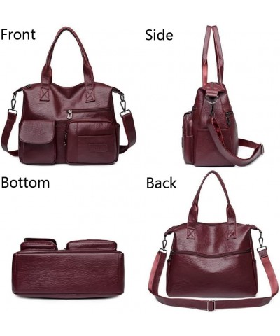 Women Tote Bag Multiple Pockets Large Capacity Shoulder Bags Purse Satchel Black $23.83 Totes