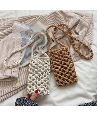 Women Small Crossbody Phone Bag Hollow-Out Woven Crochet Lightweight Braided Shoulder Handbag (Color : E, Size : 1) E $82.43 ...