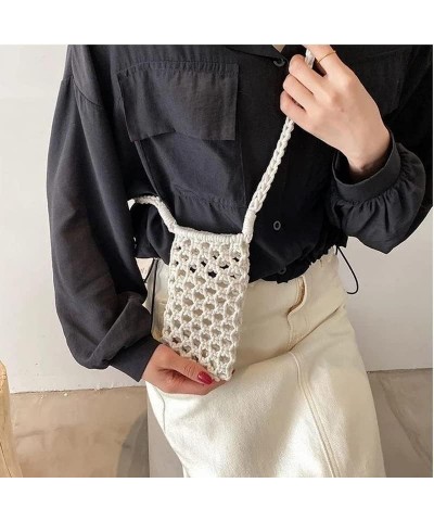 Women Small Crossbody Phone Bag Hollow-Out Woven Crochet Lightweight Braided Shoulder Handbag (Color : E, Size : 1) E $82.43 ...