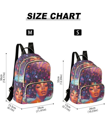 Medium Fashion Backpack for Women Portrait Black Beauty Print Ladies Travel Daypack Aesthetic Shoulder Bag 11.4×6.1×14.1 IN $...