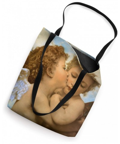 The First Kiss, angels detail by William-Adolphe Bouguereau Tote Bag $14.39 Totes