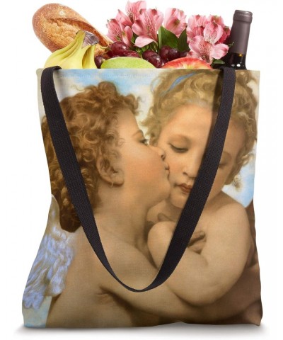 The First Kiss, angels detail by William-Adolphe Bouguereau Tote Bag $14.39 Totes