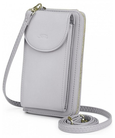 Small Crossbody Bags Cell Phone Purse for Women Leather RFID Blocking Wallet Purses with Credit Card Slots Light Gray $18.86 ...