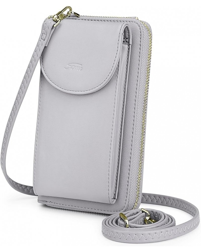 Small Crossbody Bags Cell Phone Purse for Women Leather RFID Blocking Wallet Purses with Credit Card Slots Light Gray $18.86 ...