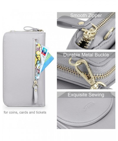 Small Crossbody Bags Cell Phone Purse for Women Leather RFID Blocking Wallet Purses with Credit Card Slots Light Gray $18.86 ...