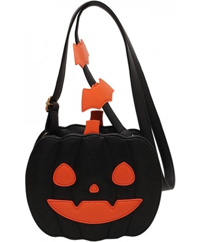 Small Green Apple Shape Crossbody Bag Funny Gost Face Shoulder Bag Lovly Face Satchel Purses for Women Black Smile $18.79 Totes