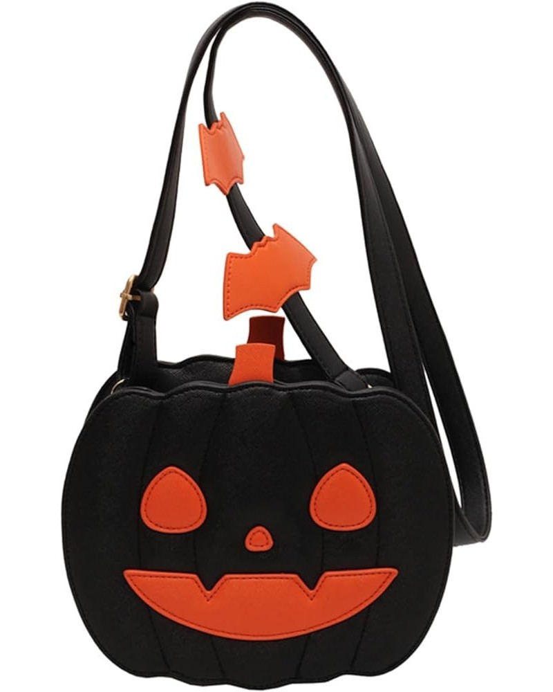 Small Green Apple Shape Crossbody Bag Funny Gost Face Shoulder Bag Lovly Face Satchel Purses for Women Black Smile $18.79 Totes